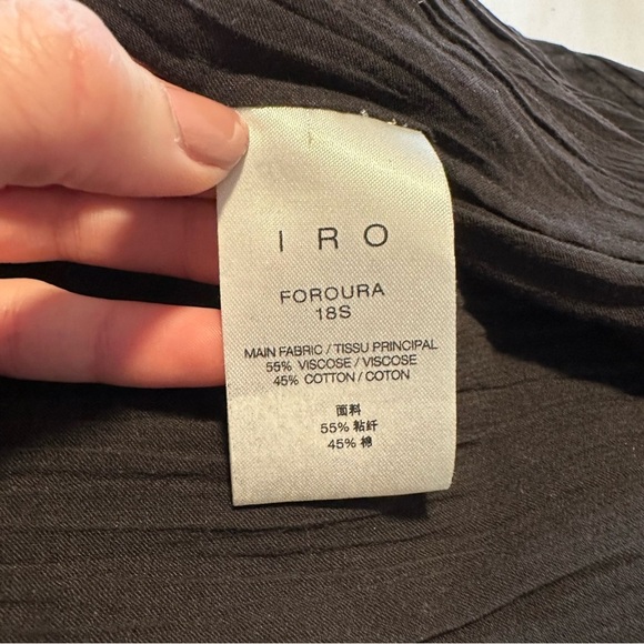 IRO PARIS Foroura black Gauze Asymmetrical Tiered Hi-Lo dress - Picture 5 of 10